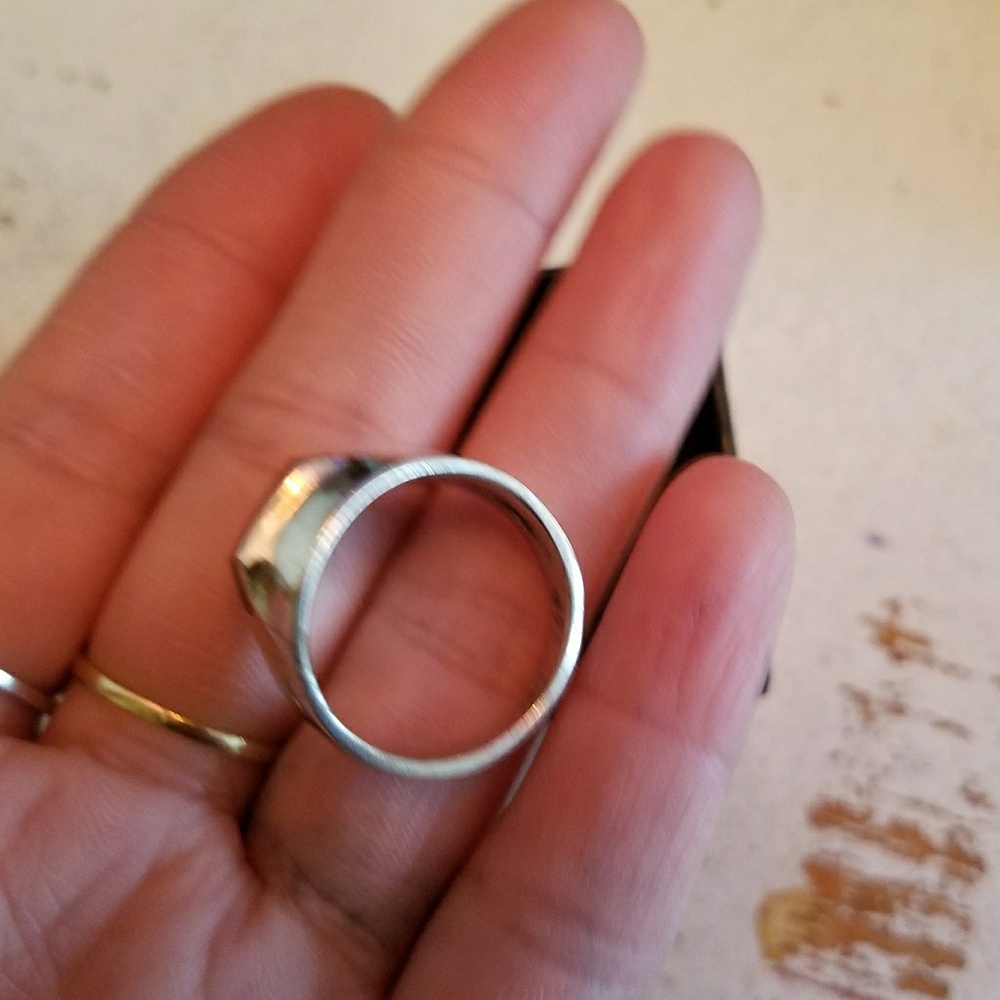 Men's Onyx & Sterling Silver 925 Ring - Size 9 - Picture 4 of 5